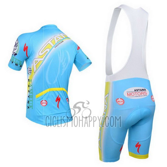Astana Cycling Jersey Bib Short 2013 Short Sleeve Sky Blue